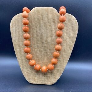 Chunky Wooden Beads Necklace Yellow Orange Danae